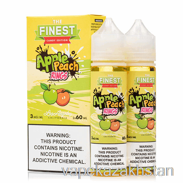 Vape Disposable Apple Peach Sour Rings - The Finest Candy Edition - 120mL 3mg